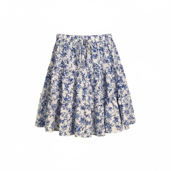 Dresses & Skirts - Floral Blue and White Women's Skirt